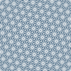 Seamless light blue diagonal japanese asanoha pattern vector