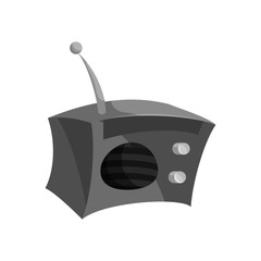 Radio advertising icon in black monochrome style isolated on white background vector illustration