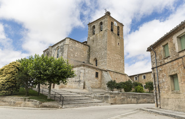 Fototapeta na wymiar Santa Maria de la Asunción parish church in Tardajos, Burgos, Spain