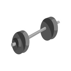 Barbell icon in black monochrome style isolated on white background vector illustration