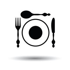 Silverware and plate icon