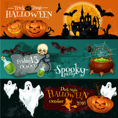 Obraz premium Traditional Halloween invitation banners with text