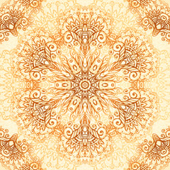 Ornate vintage circle pattern in mehndi style