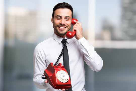 Businessman talking on the phone.