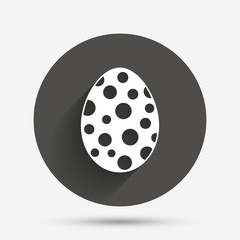 Easter egg sign icon. Easter tradition symbol.