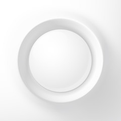 White plastic button vector template