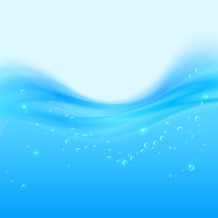 Blue realistic vector water smooth shining background