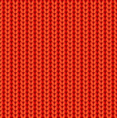 Fototapeta premium Red and white knitted vector seamless pattern