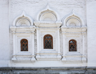 wall with windows of ancient church