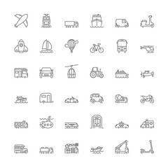 Line icons. Transport