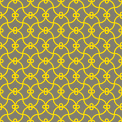 Seamless gray and yellow art deco tangled pattern