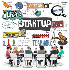 Naklejka premium Start up Ideas Launch Mission Opportunity Concept