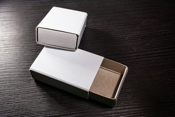 Paper Match Boxes Cartons Cardboard White Blank Template Contraast