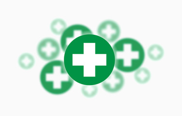 Medical background, Green crosses symbols, vector illustration design
