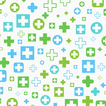 Medical background, Blue and green crosses, vector illustration design