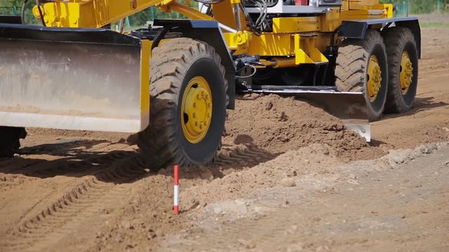 Grader Road Construction Grader industrial machine on construction of new roads