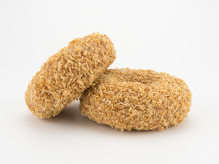 Donuts Two with toasted coconut