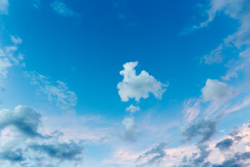 beautiful sky with clouds in the evening