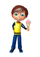 kid boy with ice cream