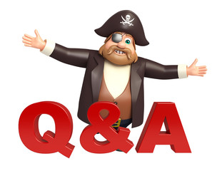 Pirate with Q&A sign