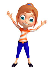 Kid girl with Funny pose