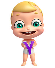 cute baby with Y alphabate