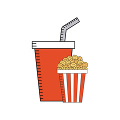 soda drink with cinema icon vector illustration design