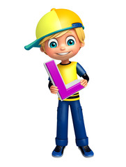 kid boy with L alphabate