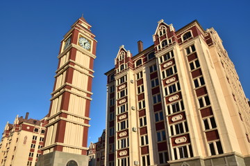 Fototapeta premium Street decoration resembling BIG BEN in Astana, Kazakhstan