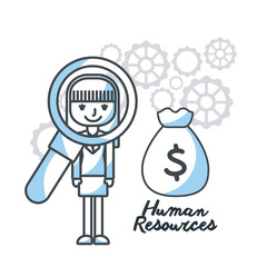 human resources flat line icons vector illustration design