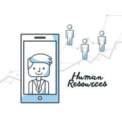 human resources flat line icons vector illustration design