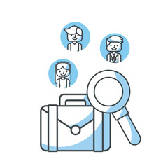 human resources flat line icons vector illustration design