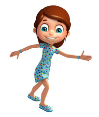Kid girl with Running pose