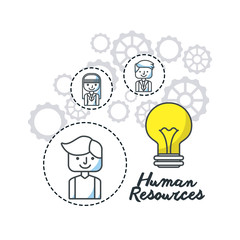 human resources flat line icons vector illustration design