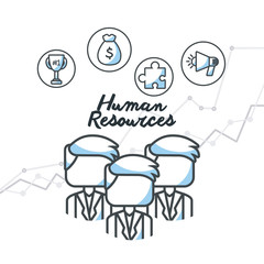 human resources flat line icons vector illustration design