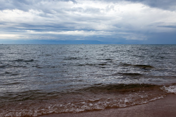 cloudy weather on the sea as background
