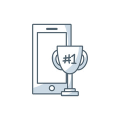 smartphone technology with business icon vector illustration, eps10