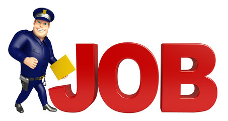 Police with Job sign