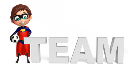 Superboy with Football and team sign