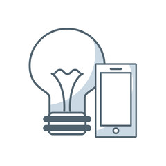 bulb light with business icon vector illustration design