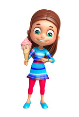 kid girl with Ice cream