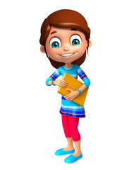 Kid girl with  Book