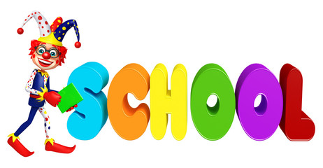 Clown with School sign