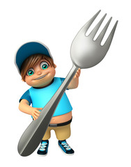 kid boy with Spoon