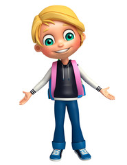 Kid boy with School bag