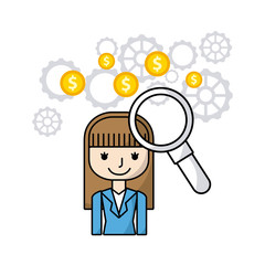 financial business flat line icons vector illustration design