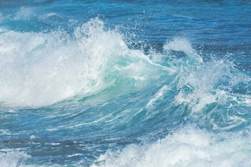 Photo sur Plexiglas Eau Belles vagues de l& 39 océan sarcelle