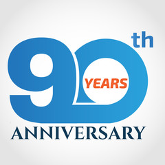 90 years anniversary logo design template