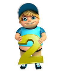 kid boy with 2 Digit