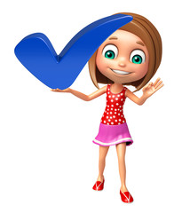 kid girl with Right sign